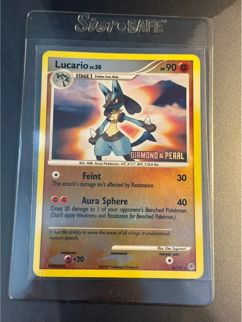 Lucario 6/130 Reverse Holo Diamond & Pearl 2007 Pokemon Card HoloDex 7.8